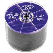 Диск DVD-RW VS 4,7 Gb 4x Bulk (термоусадка без шпиля), КОМПЛЕКТ 50 шт., VSDVDRWB5001