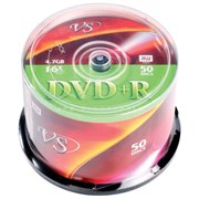 Диск DVD+R (плюс) VS 4,7 Gb 16x Cake Box (упаковка на шпиле), КОМПЛЕКТ 50 шт., VSDVDPRCB5001