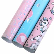 Бумага упаковочная подарочная С ЭФФЕКТАМИ НАБОР 3 шт., "Cute Set", 70х100 см, ЗОЛОТАЯ СКАЗКА, 591939