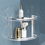 Стеклянная двухуровневая угловая полка AM.PM Sense L