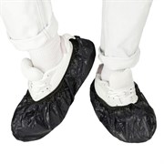 Бахилы двойные, КОМПЛЕКТ 500 шт. (250 пар), STRONG, 39х14 см, 100 мкм, 10 г, черные, ELEGREEN, ЭГЦЧ-100/Н20