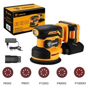 Эксцентриковая аккумуляторная шлифмашина DEKO DKCG20-125