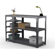 Стол-верстак ООО Металекс KIT 950х1100х600 мм, с боковыми полками, серый