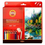 Карандаши цветные акварельные художественные KOH-I-NOOR "Mondeluz", 72 цвета, кисть, точилка, европодвес, 3714/72, 3714072001KZ