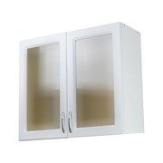 Шкаф для посуды SANTREK 80 Ясень Белый (со стеклом) фасад МДФ