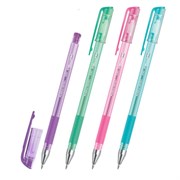 Ручка гелевая с грипом, кросс-серия PASTEL, BRAUBERG, ЧЕРНАЯ, стандартный узел 0,5 мм, линия письма 0,35 мм, 273254