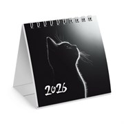 Календарь-домик настольный на гребне, 2026 г., BRAUBERG, 101х101 мм, "Милый котик", 117281