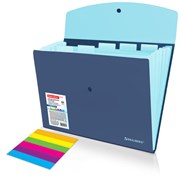 Папка-органайзер конверт на кнопке 6 отделений, BRAUBERG "Extra", A4, синяя с голубым, 274103
