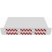 Укомплектованный одномодовый стоечный оптический кросс TopLan КРС-Top-2U-48FC/U-OS2-GY
