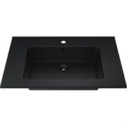 Полувстраиваемая раковина для ванной uperwood Parma Quartz_75 см, черная матовая, космос