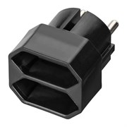 Блок на 2 гнезда TDM ELECTRIC 2П 2,5 А 250 B под плоскую вилку черный