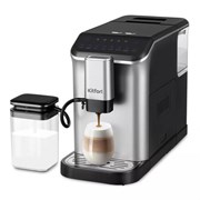 Кофемашина KITFORT КТ-7166, 1350 Вт, объем 1,5 л, для зерен 200 г, автокапучинатор, серебристая