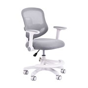 Кресло детское с подставкой для ног BRABIX KIDS "MG-215", сетка/ткань TW, серое, 533313