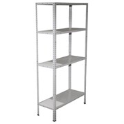 Стеллаж металлический BOOMHOUSE (БУМХАУС) 1500x750x300 мм, 4 полки, нагрузка на стеллаж до 120 кг, белый, 291419