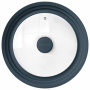 Крышка для любой сковороды и кастрюли универсальная 3 размера (24-26-28 см) антрацит, DASWERK (ДАСВЕРК), 607589