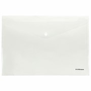 Папка-конверт с кнопкой ERICH KRAUSE "Fizzy Clear", А4, до 120 листов, прозрачная, 0,12 мм, 50172