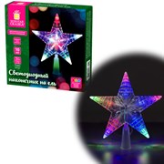 Звезда на ель ЗОЛОТАЯ СКАЗКА 10 LED, 16,5 см, прозрачный корпус, 3 цвета, на батарейках, 591272