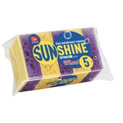 Губки для посуды 95х65х28 мм, КОМПЛЕКТ 5 шт, поролон/абразив, MAXI "Sunshine", GRIFON, ШК0125, 910-012