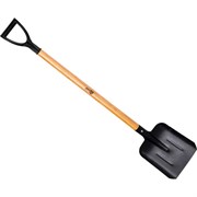 Совковая лопата ON рельсовая сталь, 235x345хмм с ребрами жесткости, лакированная, деревянный черенок с покрытием, V-обр