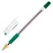 Ручка шариковая масляная с грипом MUNHWA "MC Gold", зеленая, корпус прозрачный, узел 0,5 мм, линия письма 0,3 мм, BMC-04 - фото 11022965