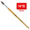 Кисть ПИФАГОР, ПОНИ, круглая, № 8, деревянная лакированная ручка, колпачок, пакет с подвесом, 200837 - фото 11046770