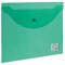 Папка-конверт с кнопкой BRAUBERG, А4, до 100 листов, прозрачная, зеленая, 0,15 мм, 221635 - фото 11050453
