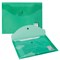 Папка-конверт с кнопкой МАЛОГО ФОРМАТА (240х190 мм), А5, прозрачная, зеленая, 0,18 мм, BRAUBERG, 224025 - фото 11053025