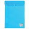 Папка-конверт с кнопкой BRAUBERG, вертикальная, А4, до 100 листов, прозрачная, синяя, 0,15 мм, 224977 - фото 11054396