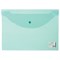 Папка-конверт с кнопкой STAFF, А4, до 100 листов, прозрачная, зеленая, 0,12 мм, 225171 - фото 11054619