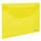 Папка-конверт с кнопкой ЮНЛАНДИЯ, А4, до 100 листов, прозрачная, желтая, 0,18 мм, 228668 - фото 11063898