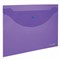 Папка-конверт с кнопкой ЮНЛАНДИЯ, А4, до 100 листов, прозрачная, фиолетовая, 0,18 мм, 228669 - фото 11063906