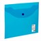 Папка-конверт с кнопкой МАЛОГО ФОРМАТА (240х190 мм), А5, прозрачная, синяя, 0,15 мм, STAFF, 270466 - фото 11082948
