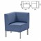 Кресло мягкое угловое "Хост" М-43, 620х620х780 мм, без подлокотников, экокожа, голубое - фото 11115199