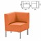 Кресло мягкое угловое "Хост" М-43, 620х620х780 мм, без подлокотников, экокожа, оранжевое - фото 11115211