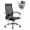 Кресло офисное МЕТТА "К-9" хром, прочная сетка, сиденье и спинка регулируемые, черное - фото 11116956