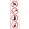 Знак "Запрещение: курить, пить, есть, прохода с животными", 300х100 мм, пленка самоклеящаяся, 610033/НП-В-Б - фото 11133121