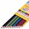 Карандаши цветные ЮНЛАНДИЯ "ДОМИКИ", 12 цветов, шестигранные, грифель 3 мм, 181836 - фото 11205160