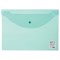 Папка-конверт с кнопкой STAFF, А4, до 100 листов, прозрачная, зеленая, 0,12 мм, 225171 - фото 11208350