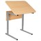 Стол-парта 1-местный, регулируемый угол, СУТ.54-01, 600х500х520-640 мм, рост 2-4, серый каркас, ЛДСП клён - фото 11220624