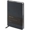 Ежедневник недатированный А5 138х213 мм BRAUBERG "Metallic", под кожу, 136 л., гибкий, черный, 113374 - фото 11230236