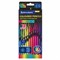 Карандаши цветные BRAUBERG NEON, 12 неоновых цветов, трехгранные, грифель 3 мм, черное дерево, 181852 - фото 11266654