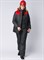 Куртка зимняя женская Снежана (тк.Дюспо), т.серый/красный - фото 11294111