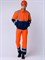 Костюм Дорожник с укороченной курткой (тк.Смесовая,210) п/к, оранжевый/т.синий - фото 11295126