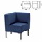 Кресло мягкое угловое "Хост" М-43, 620х620х780 мм, без подлокотников, экокожа, темно-синее - фото 11387624