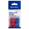 Набор ластиков BRAUBERG "Assistant 80", 4 шт., 41х14х8 мм, красно-синие, прямоугольные, скошенные края, 222458 - фото 11398307