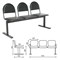 Кресло для посетителей трехсекционное "Тройка", 840х1420х510 мм, черный каркас, черный кожзам, СМ 91-03 К01 - фото 12545914