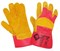 Перчатки спилковые комбинированные ДИГГЕР, желтый/красный, ПЕР610 - фото 12561335