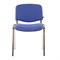 Стул для персонала и посетителей BRABIX "Iso CF-001", хромированный каркас, ткань синяя с черным, 531422 - фото 13125525