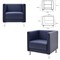 Кресло мягкое "Атланта", "М-01", 700х670х715 мм, c подлокотниками, экокожа, темно-синее - фото 13126021
