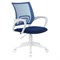 Кресло BRABIX "Fly MG-396W", с подлокотниками, пластик белый, сетка, темно-синее, 532399, MG-396W_532399 - фото 13126801
